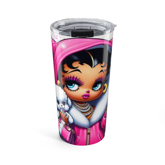 20oz Pink Puffy Jacket Girl Tumbler
