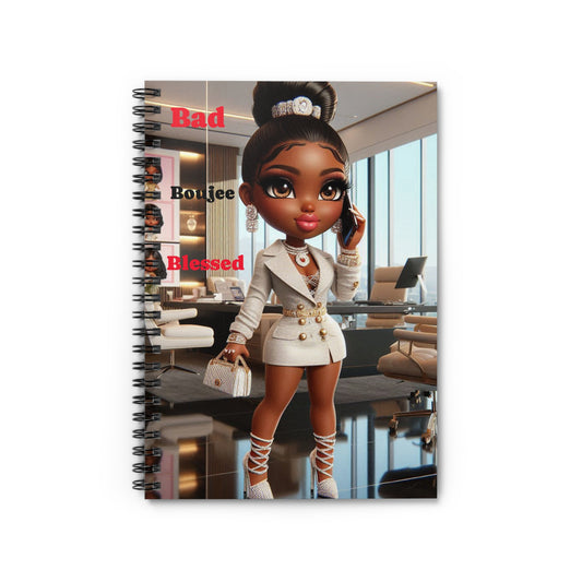 "Bad Boujee Blessed" Fashion Girl Ruled Journal